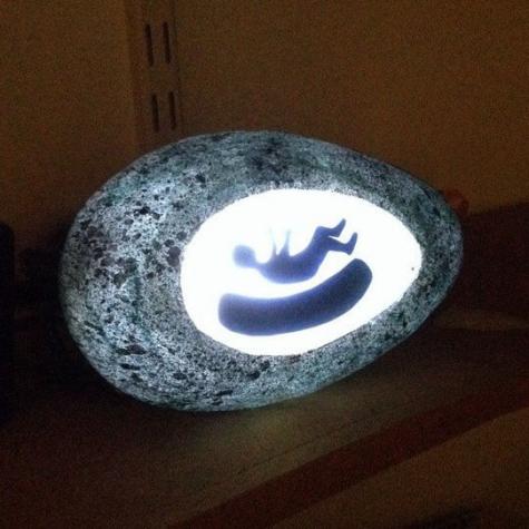 Illuminated emu egg