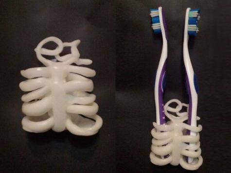 Skeletal toothbrush holder