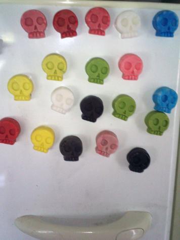 Skull fridge magnets